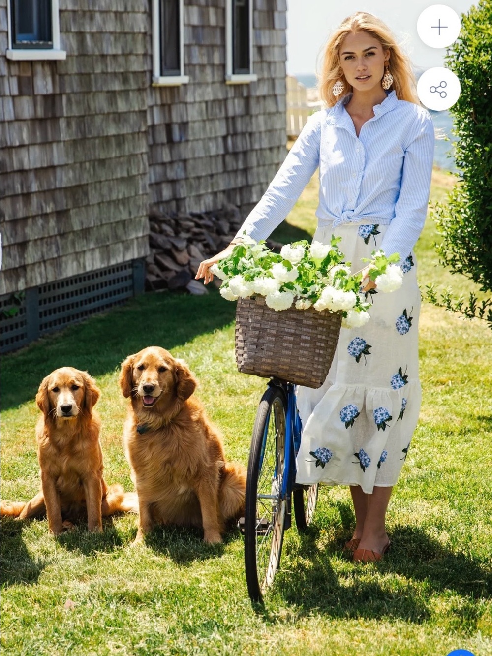 Kiel James Patrick Hydrangea Embroidered Skirt in White - Picture 3 of 12